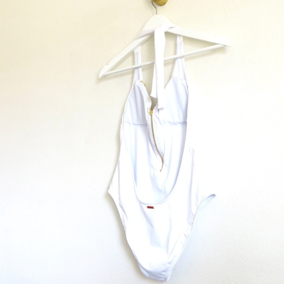 NEW! Kenny Flowers The Santorini Gold Zipper One Piece Swimsuit White SZ S, M, L - Picture 12 of 16